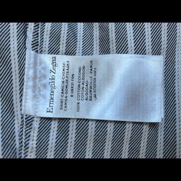 Ermenegildo Zegna L/S Striped Dress Shirt Like New Condition Size Large - Picture 8 of 8